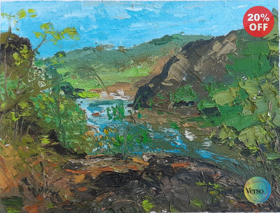 Rivers and Hills 25 x 20 cm / Oil / Unframed, shipped flat