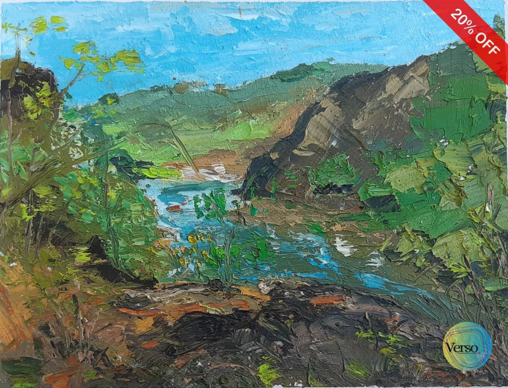 Rivers and Hills 25 x 20 cm / Oil / Unframed, shipped flat