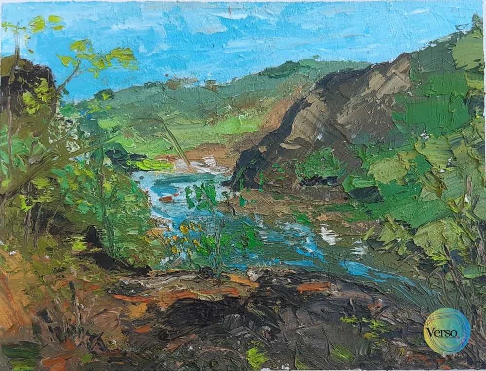 Rivers and Hills 25 x 20 cm / Oil / Unframed, shipped flat