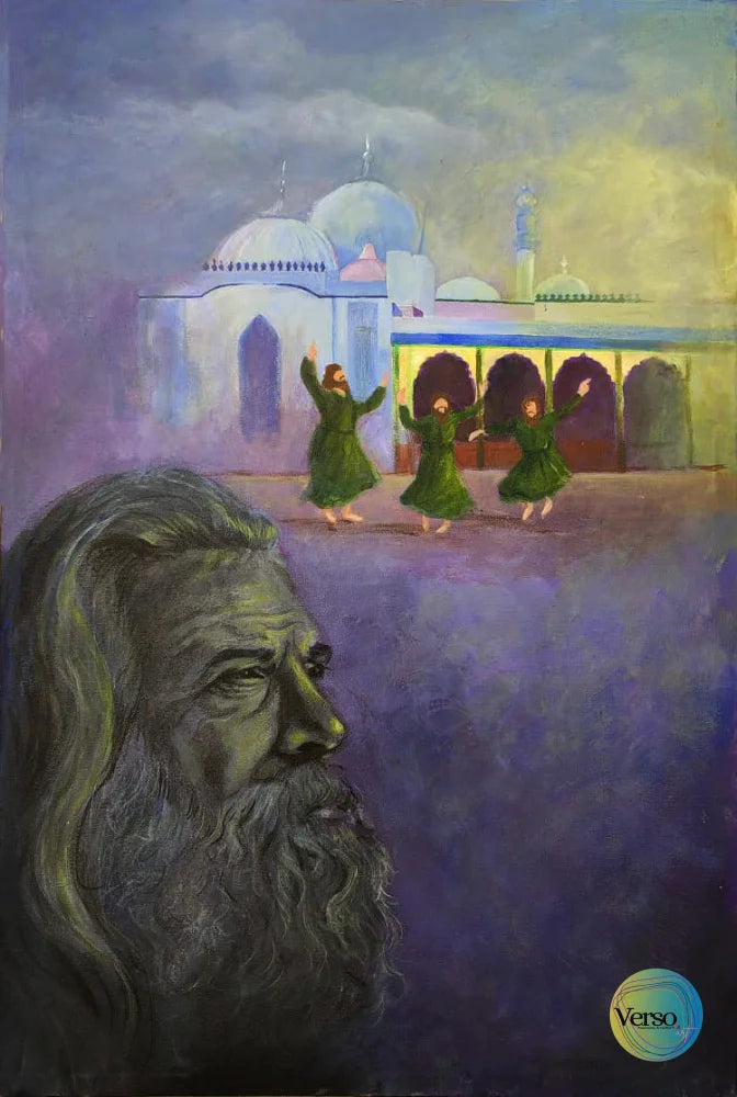 Shah Abdul latif bhittai 20 x 30 cm / Oil / Unframed, shipped in roll