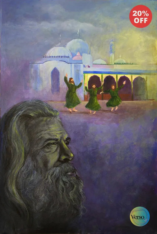 Shah Abdul latif bhittai 20 x 30 cm / Oil / Unframed, shipped in roll