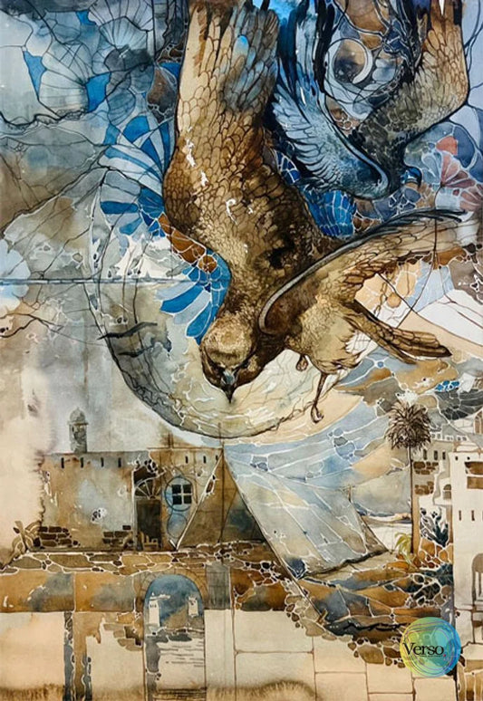 Sharp beak 55 x 75 cm / Watercolor / Unframed, shipped in roll