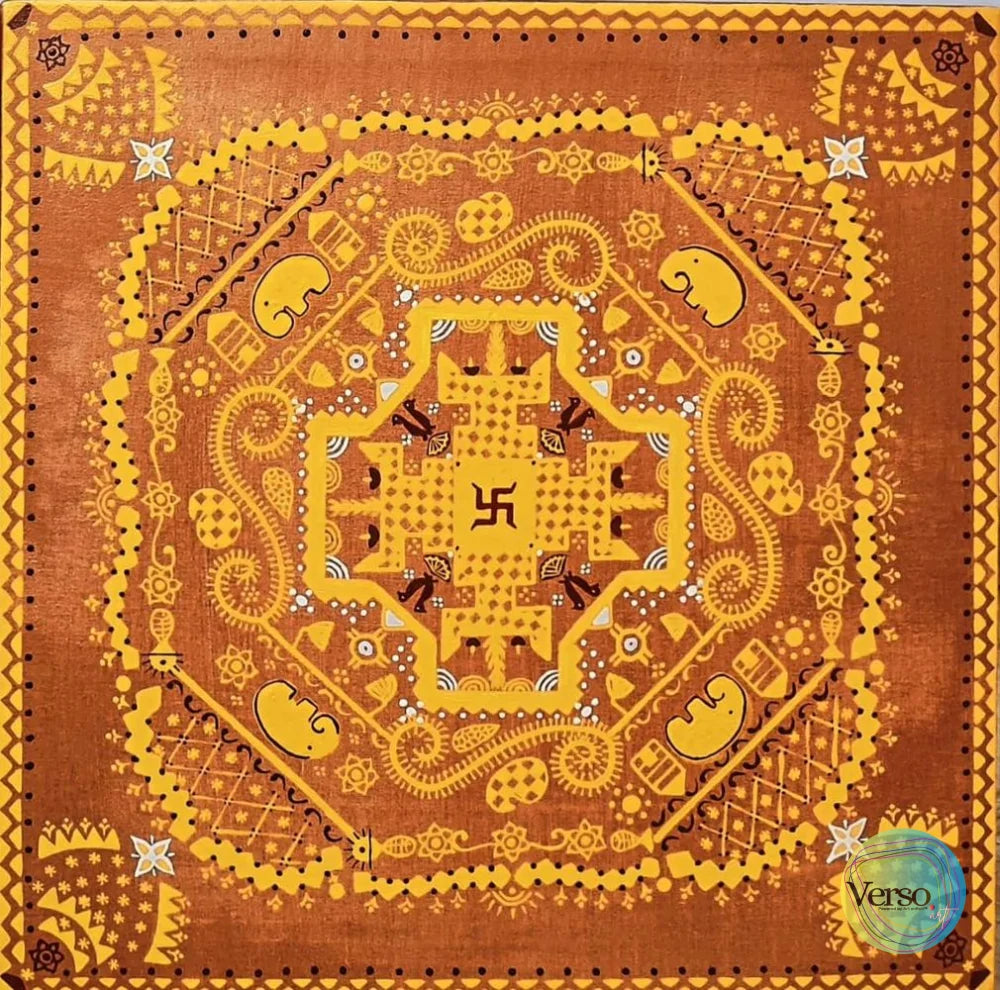 Shubh Niwas 24 x 24 inch / Acrylic / Unframed, shipped in a roll