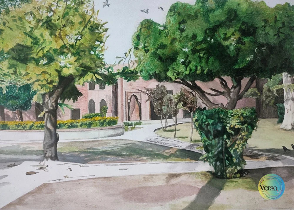 Sitting by the tree 14 x 10 cm / Watercolor / Unframed, shipped in roll