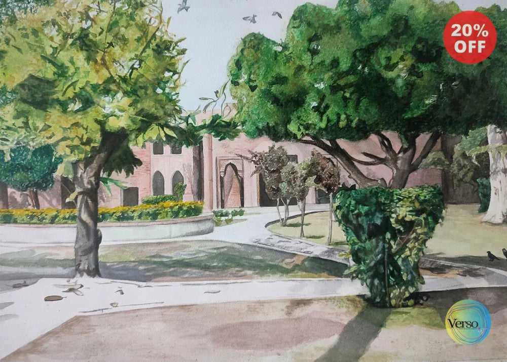 Sitting by the tree 14 x 10 cm / Watercolor / Unframed, shipped in roll