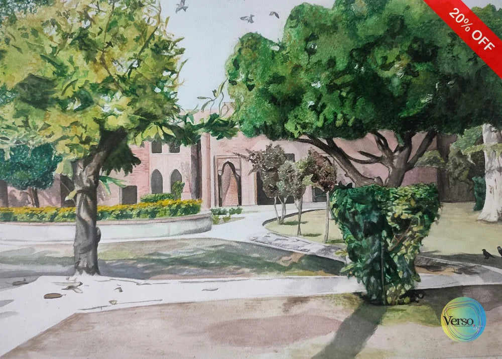 Sitting by the tree 14 x 10 cm / Watercolor / Unframed, shipped in roll