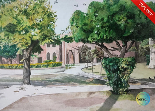 Sitting by the tree 14 x 10 cm / Watercolor / Unframed, shipped in roll