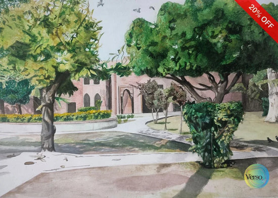 Sitting by the tree 14 x 10 cm / Watercolor / Unframed, shipped in roll