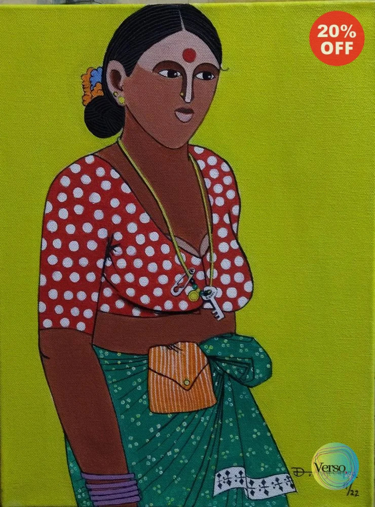 Standing Women - 12 x 16 cm / Acrylic / Unframed, shipped in a roll