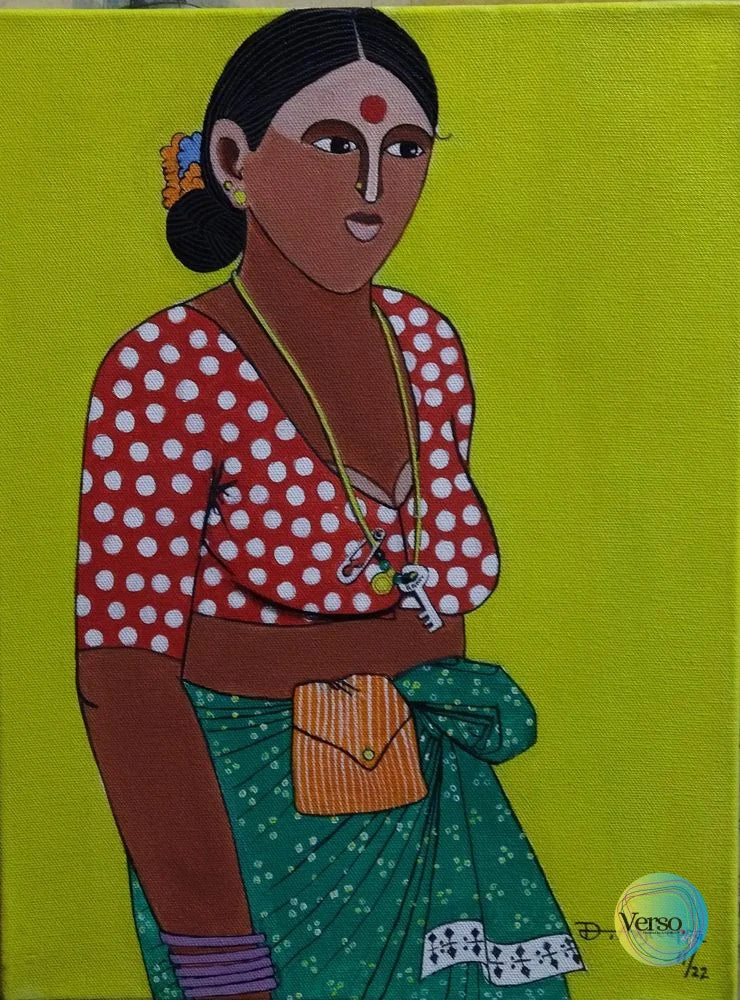 Standing Women - 12 x 16 cm / Acrylic / Unframed, shipped in a roll