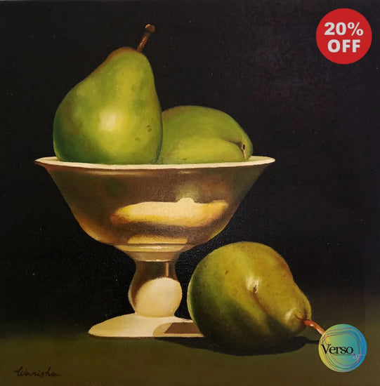 Still Life Pears 12 x 12 cm / Oil / Unframed, shipped in roll
