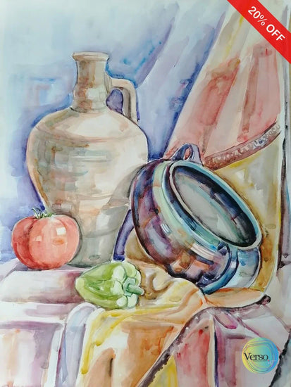 Still life with Pots 42.8 x 61 cm / Watercolor / Unframed, shipped in a roll
