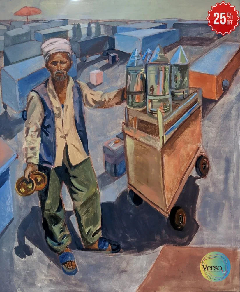 The Carob Seller 100 x 120 cm / Oil / Unframed, shipped in a roll