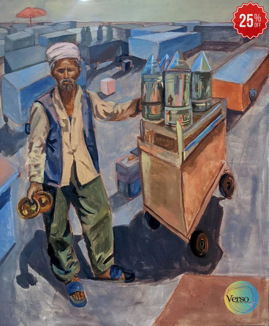 The Carob Seller 100 x 120 cm / Oil / Unframed, shipped in a roll