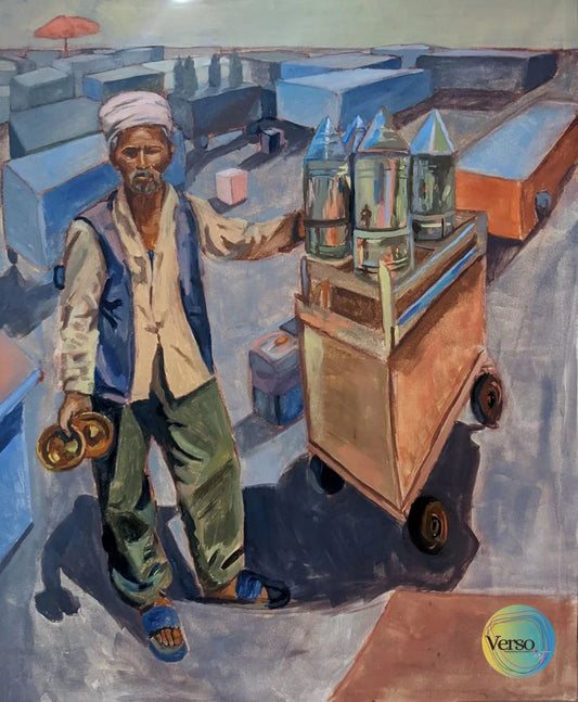 The Carob Seller 100 x 120 cm / Oil / Unframed, shipped in a roll