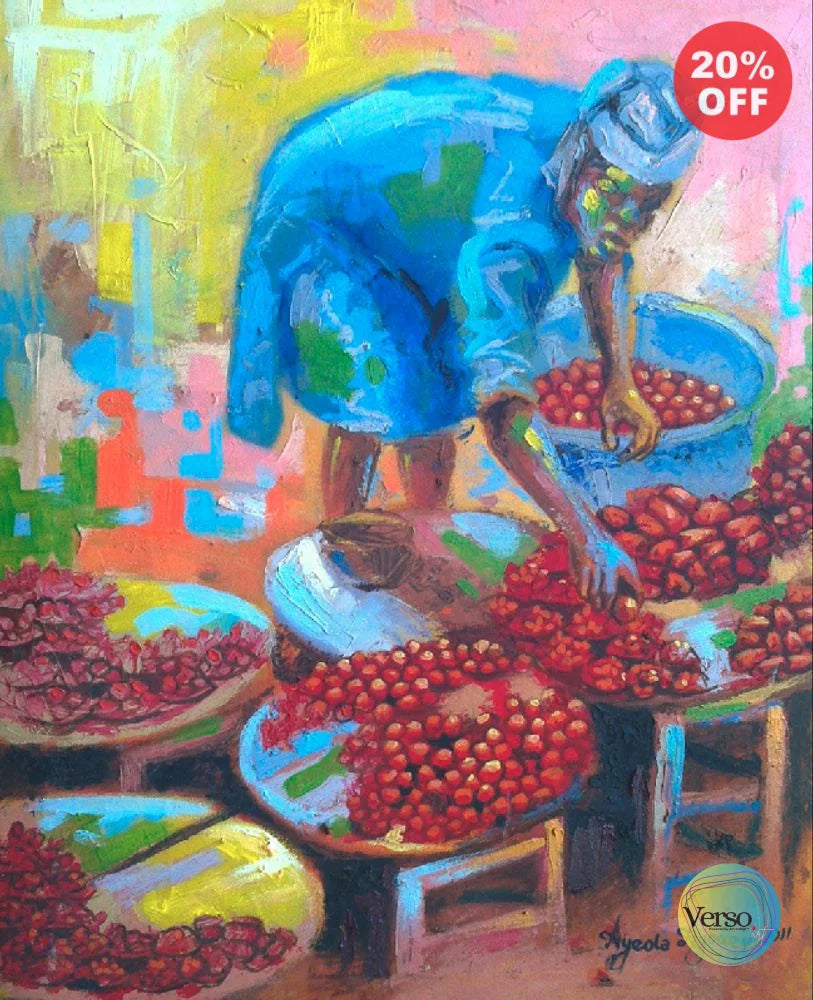 The Fruit Seller 18 x 24 cm / Oil / Unframed, shipped in a roll