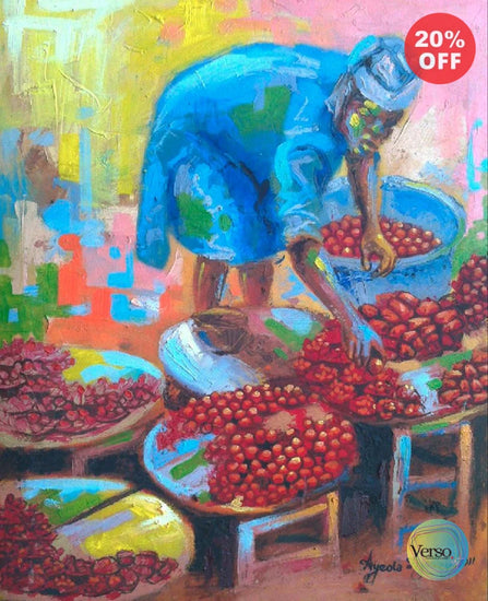 The Fruit Seller 18 x 24 cm / Oil / Unframed, shipped in a roll
