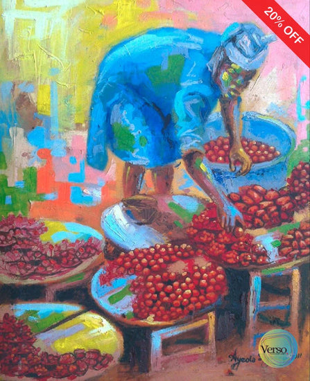 The Fruit Seller 18 x 24 cm / Oil / Unframed, shipped in a roll