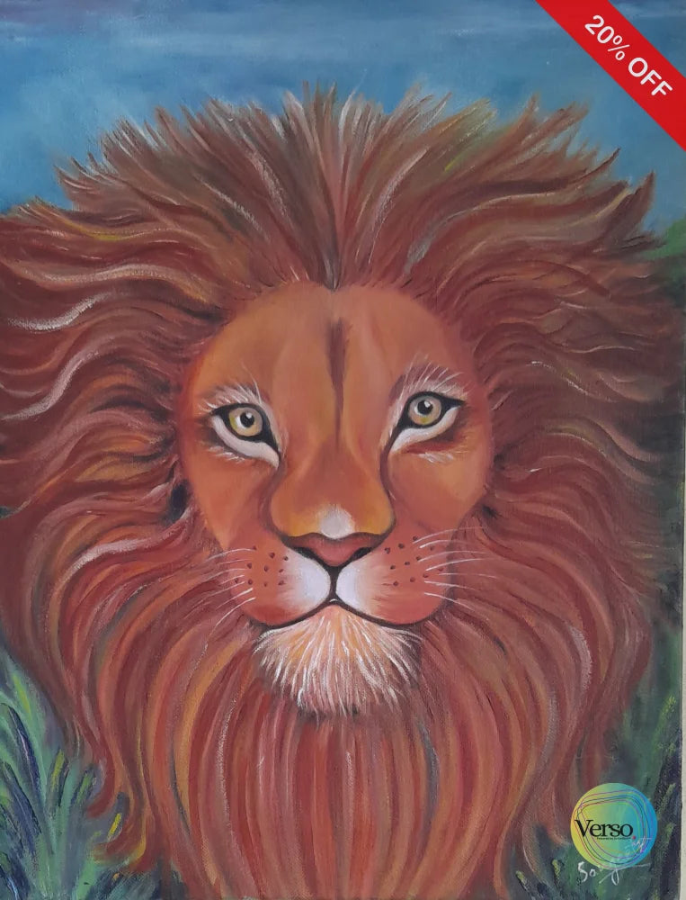 The king of jungle 14 x 18 inch / Oil / Unframed, shipped in a roll