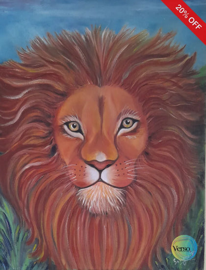 The king of jungle 14 x 18 inch / Oil / Unframed, shipped in a roll