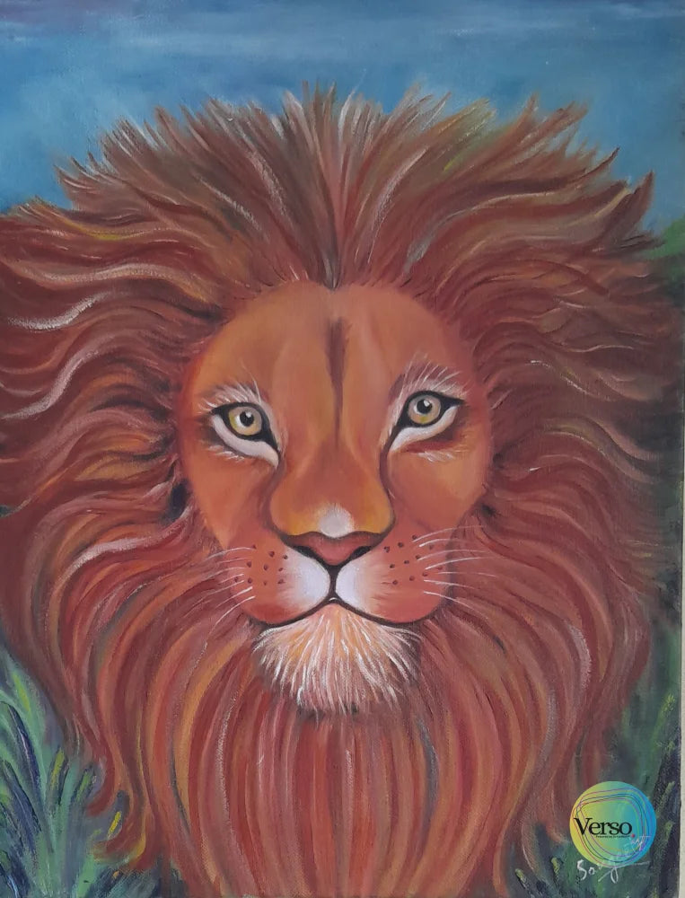 The king of jungle 14 x 18 inch / Oil / Unframed, shipped in a roll