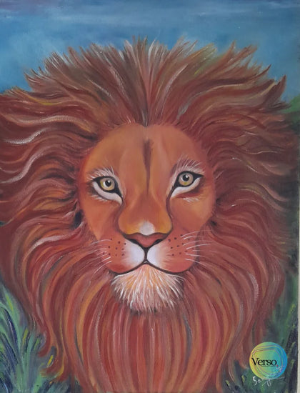 The king of jungle 14 x 18 inch / Oil / Unframed, shipped in a roll
