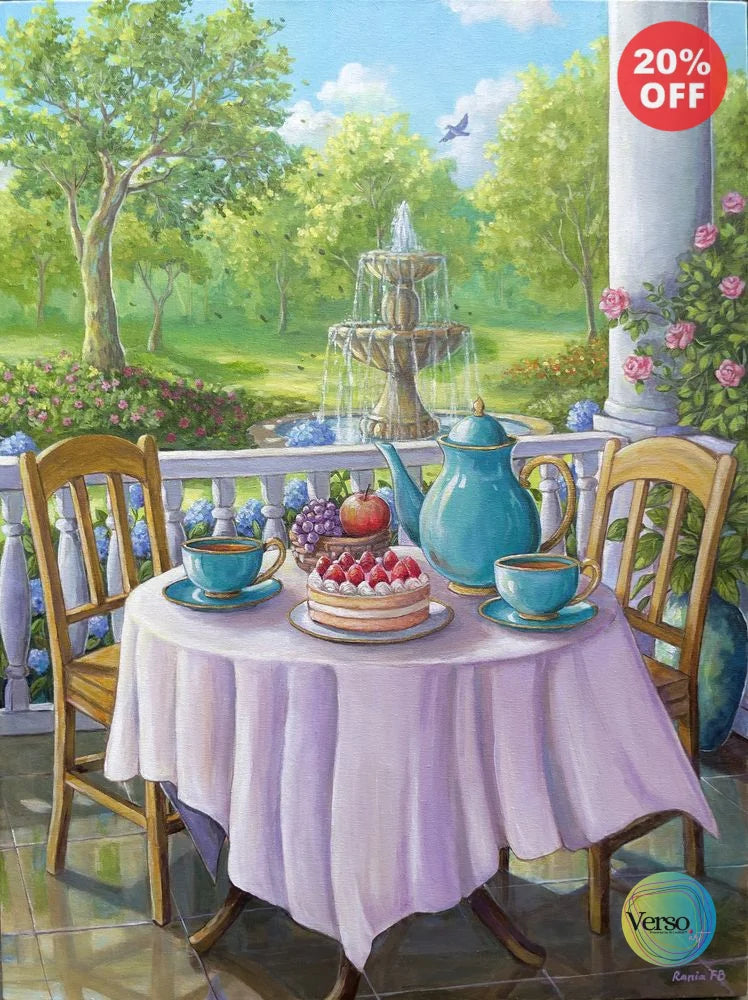 The Melody of Nature and Warm Tea - 60 x 80 cm / Acrylic / Unframed, shipped in a roll