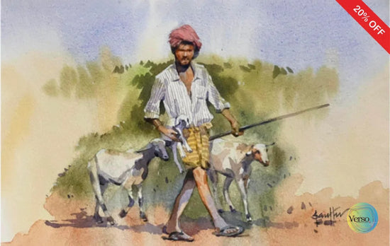The shepherd 35 x 25 cm / Watercolor / Unframed, shipped in roll