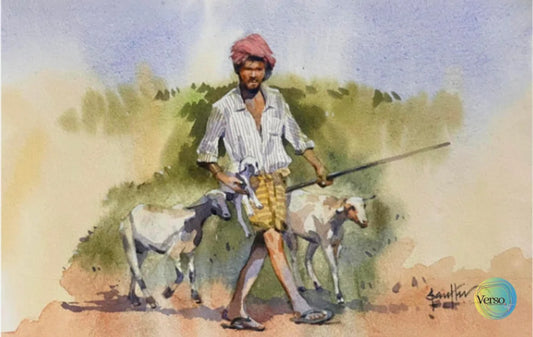 The shepherd 35 x 25 cm / Watercolor / Unframed, shipped in roll