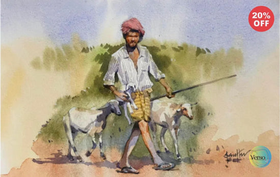 The shepherd 35 x 25 cm / Watercolor / Unframed, shipped in roll