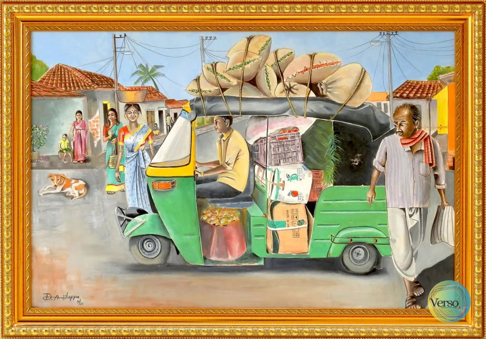 The Village Commuter 28 x 36 cm / Print / Framed, shipped flat