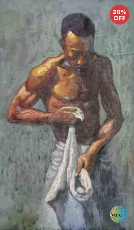 The Washerman 24 x 36 cm / Oil / Framed, shipped in a box