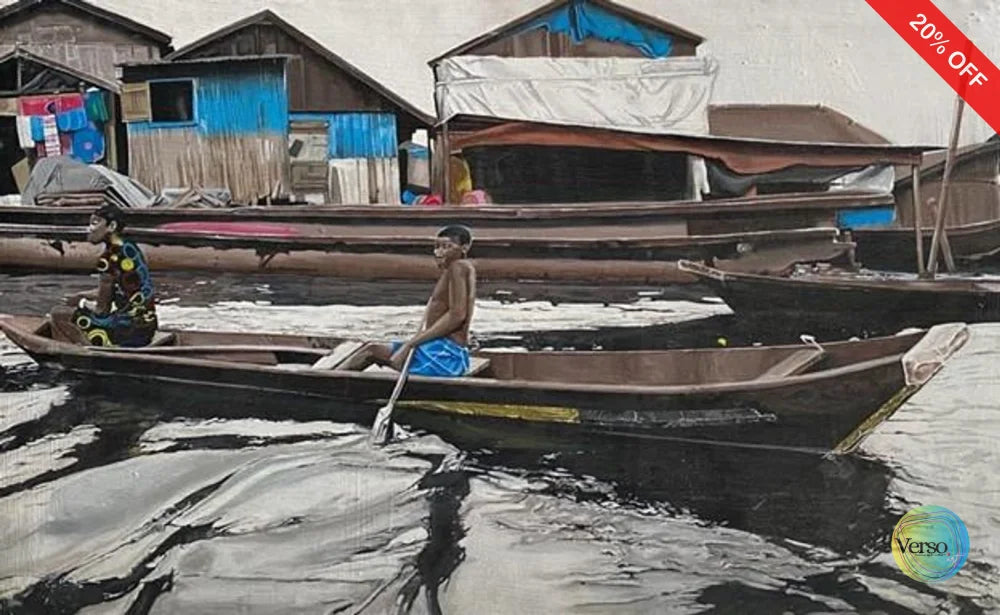 The water shuttle 32 x 20 cm / Watercolor / Unframed, shipped in a roll Original Art