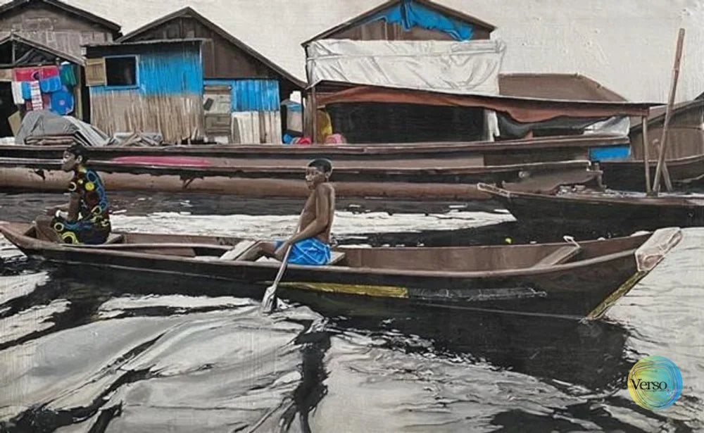 The water shuttle 32 x 20 cm / Watercolor / Unframed, shipped in a roll Original Art