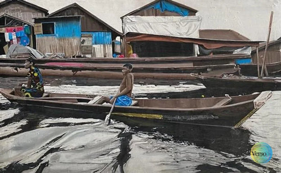 The water shuttle 32 x 20 cm / Watercolor / Unframed, shipped in a roll Original Art