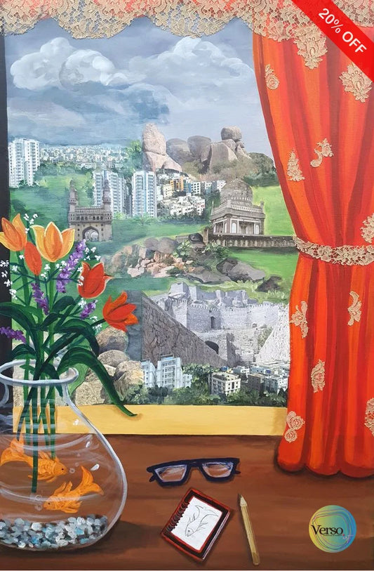 Through the window II 24 x 36 cm / Acrylic / Unframed, shipped in a roll