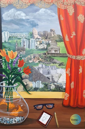 Through the window- II 24 x 36 cm / Acrylic / Unframed, shipped in roll