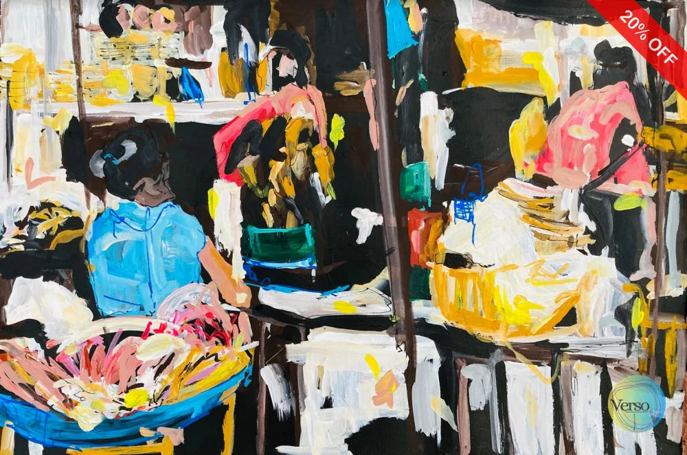 Tianguis Oaxaceñas 56 x 38 cm / Acrylic / Unframed, shipped in roll