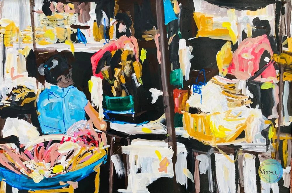 Tianguis Oaxaceñas 56 x 38 cm / Acrylic / Unframed, shipped in roll