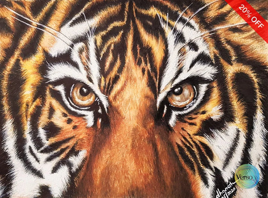 Tiger eyes 22.7 x 16.6 cm / Colored pencils / Unframed, shipped in roll
