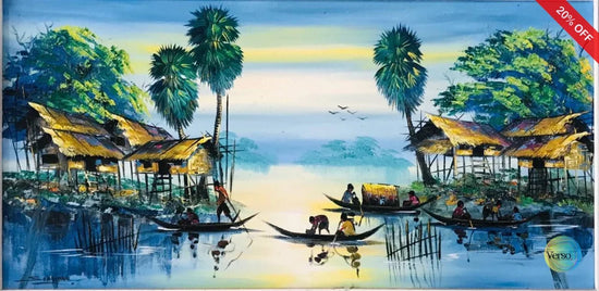 Tonle Sap 100 x 50 cm / Acrylic / Unframed, shipped in roll