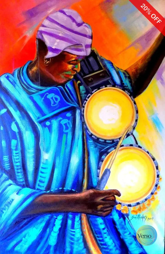 Traditional Drummer 27 x 30 cm / Acrylic / Unframed, shipped in a roll