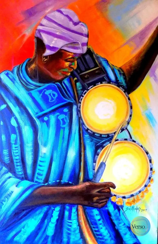Traditional Drummer 27 x 30 cm / Acrylic / Unframed, shipped in a roll