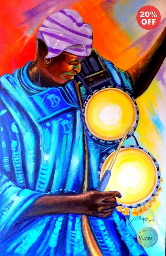 Traditional Drummer 27 x 30 cm / Acrylic / Unframed, shipped in a roll
