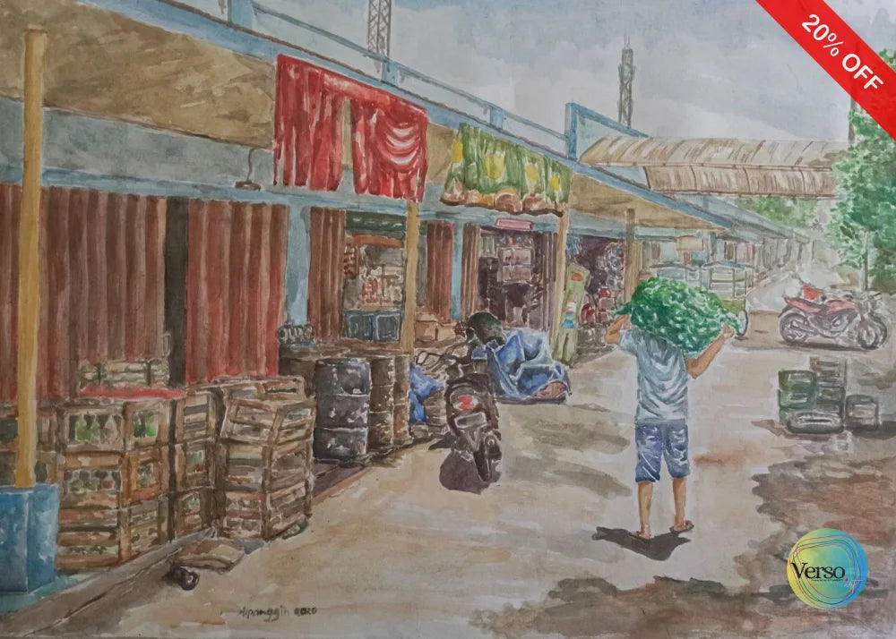 Traditional Market 40 x 30 cm / Watercolor / Unframed, shipped in roll