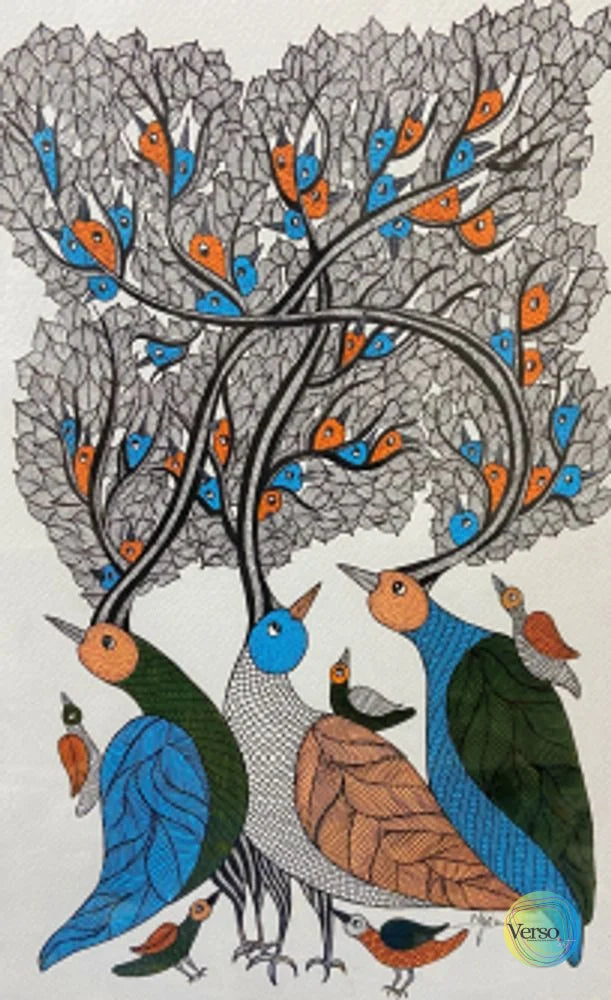 Tribal Gond Arts 2 29.7 x 42.0 cm / Mixed / Unframed, shipped in a roll