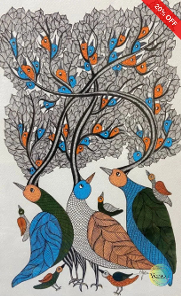 Tribal Gond Arts 2 29.7 x 42.0 cm / Mixed / Unframed, shipped in a roll