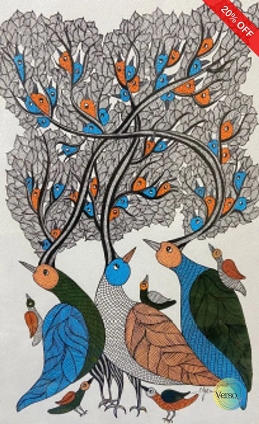 Tribal Gond Arts 2 29.7 x 42.0 cm / Mixed / Unframed, shipped in a roll