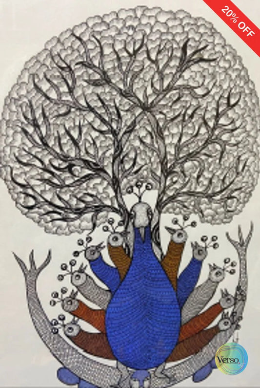 Tribal Gond Arts 3 29.7 x 42.0 cm / Mixed / Unframed, shipped in a roll