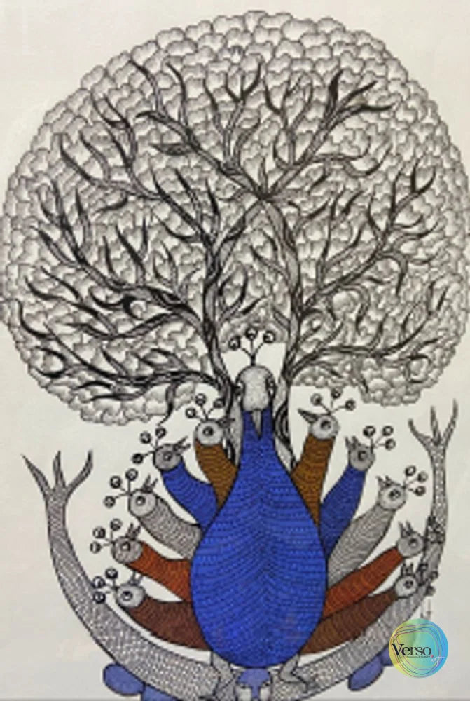 Tribal Gond Arts 3 29.7 x 42.0 cm / Mixed / Unframed, shipped in a roll